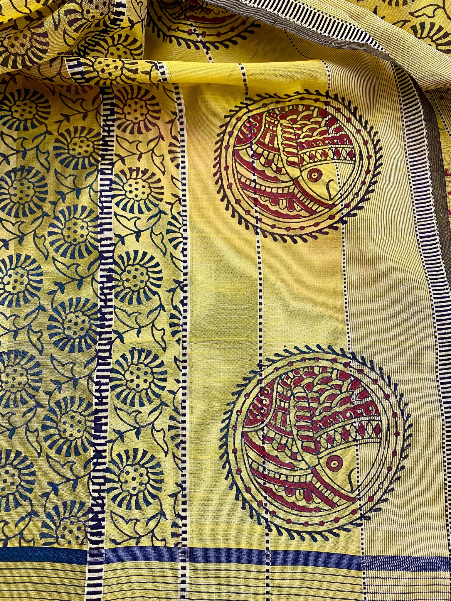 Yellow Lore Silk cotton Stole /Scarf - Incense Art Studio